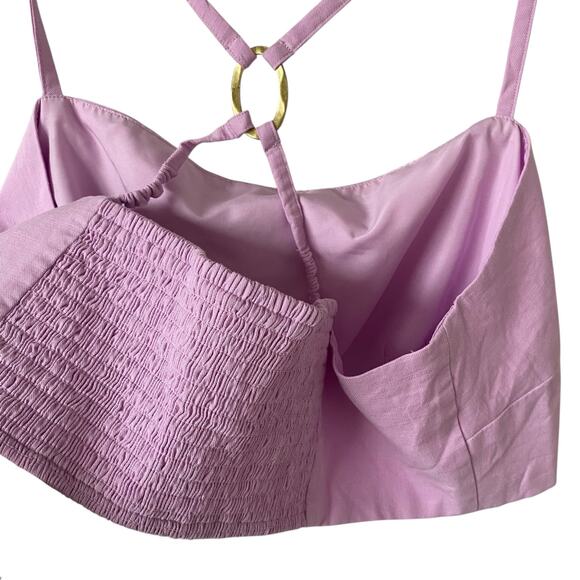 NEW FUTURE COLLECTIVE O Ring Crop Top Purple Size 1X Boho Coastal Vacation - Picture 3 of 4